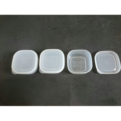 Set 3 hộp thực phẩm vuông nắp mềm 120ml, không sản sinh ra các hoạt chất gây hại trong quá trình sử dụng - nội địa Nhật Bản