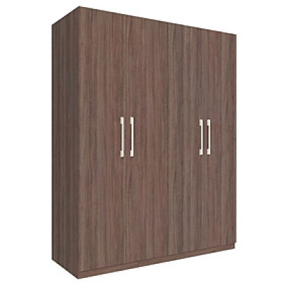 Tủ quần áo gỗ MDF Tundo 4 cánh 2 ngăn treo màu nâu 180 x 55 x 220cm