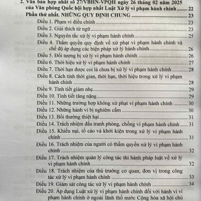 Luật Xử Lý Vi Phạm Hành Chính ( Sửa Đổi, Bổ Sung Năm 2025) Các Quy Định Chi Thiết Và Biện Pháp Thi Hành