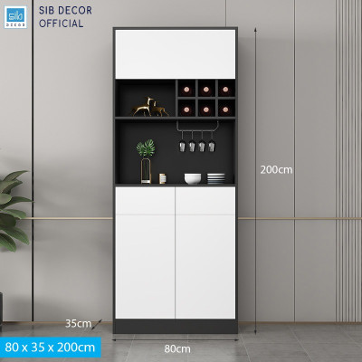 Tủ Gỗ Để Vang Trang Trí Phòng Khách, Phòng Bếp Dài 160cm Thương Hiệu SIB Decor TCK16