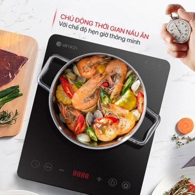 Bếp Từ Đơn Elmich ICE-3874 (Công Suất 2100W, Điều Khiển Cảm Ứng, Mặt Kính Ceramic Cường Lực, Chống Sốc Nhiệt) - Hàng Chính Hãng