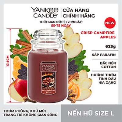 Nến hũ Yankee Candle size L - Crisp Campfire Apples (623g)