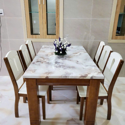 Bộ bàn ăn nhập khẩu Tundo bàn 1m6 và 6 ghế sang trọng, hiện đại 