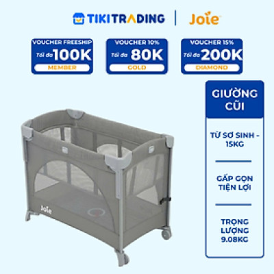 Giường cũi trẻ em Joie Kubbie Sleep Foggy Gray