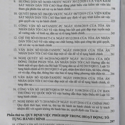 Sách Luật Tố Tụng Hành Chính năm 2015 sđ, bs năm 2025 và Các Văn Bản Hướng Dẫn Thi Hành (V2595D)