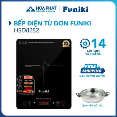 Bếp từ đơn Funiki HSD8282 - Công suất 2000W - Tặng kèm nồi - Bảo hành 14 tháng - Hàng chính hãng