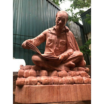 Tượng bác hồ gỗ hương đá kt 30×25×15cm 