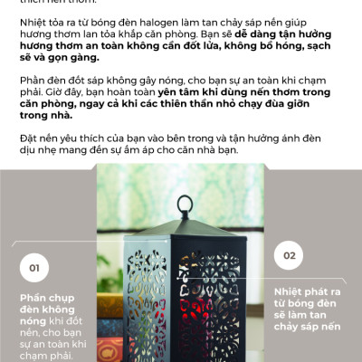 Đèn lồng đốt nến Scroll Lantern White