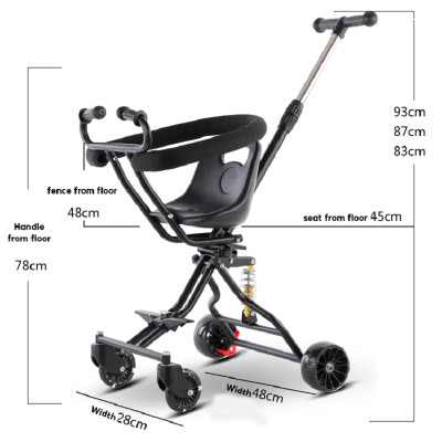 Baby foldable magic stroller ultra lightweight 4 wheels scooter for kids children tricycle bicycle - BLC602