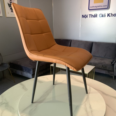 Bộ bàn ăn mặt đá phiến chân chéo chữ X kết hợp ghế Loft chấm bi