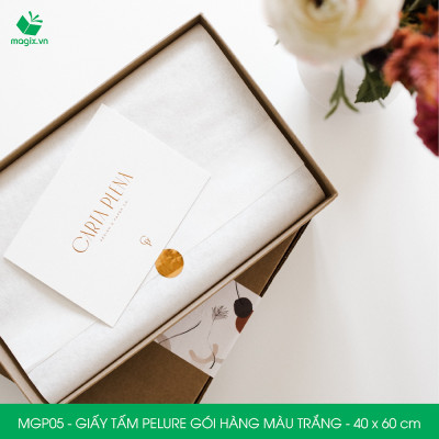 MGP05 - 40x60 cm - 500 tấm giấy Pelure trắng gói hàng, giấy chống ẩm 2 mặt mịn, giấy bọc hàng thời trang