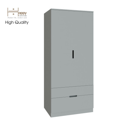 [Happy Home Furniture] MOLLY, Tủ quần áo 2 cánh mở - 2 ngăn kéo, 76cm x 54cm x 176cm ( DxRxC), TCM_107