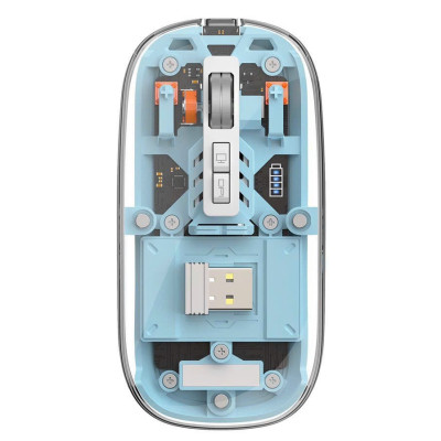Chuột quang không dây cho IPad , Laptop , Macbook hiệu WIWU Mouse Crystal WM105 thiết kế trong suốt lộ cơ - hàng chính hãng