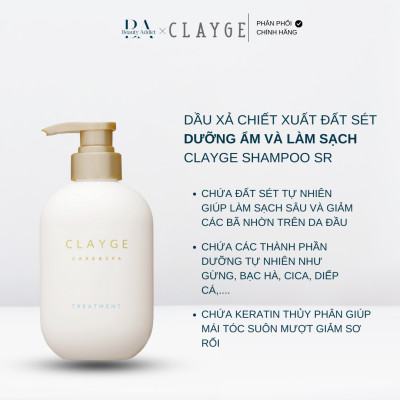 Dầu gội và dầu xả CLAYGE SR - chiết xuất đất sét làm sạch và dưỡng ẩm