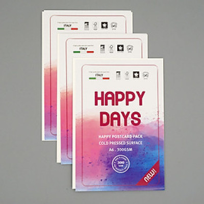 Combo 3 Tệp Giấy Vẽ Màu Nước Happy Artists