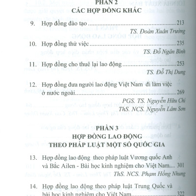 Hợp Đồng Trong Lĩnh Vực Lao Động (Sách chuyên khảo) - PGS. TS. Trần Thị Thuý Lâm, TS. Đỗ Thị Dung đồng chủ biên