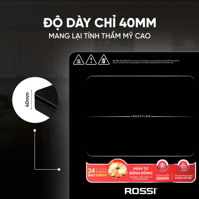 Bếp Từ Đơn Tân Á Đại Thành Rossi RS-1020CE01 Kèm Nồi - Hàng Chính Hãng Bảo Hành 24 Tháng