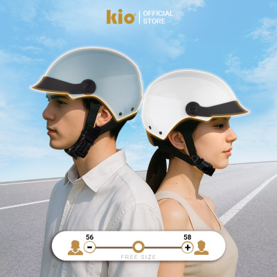 Mũ Bảo Hiểm Nửa Đầu Kio SafeStyle Go KN01LT, Lưỡi Trai Che Nắng, Lót Kháng Khuẩn, Thoáng Khí