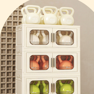 (Ngang 80cm) Tủ Nhựa Gấp Gọn 3/4/5 Tầng Cao Cấp 2 Cánh Cửa Mở-Hộp Đựng Đồ Đa Năng Bằng Nhựa PP, Tháo Lắp Dễ Dàng