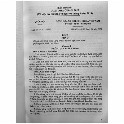 Sách Luật Nhà Ở và Các Văn Bản Quy Định Chi Tiết Thi Hành - V2469T