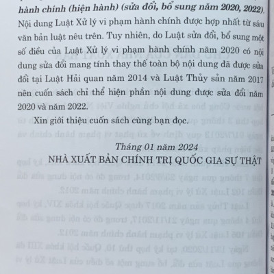 Luậtxử lý vi phạm hành chính (hiện hành) (sửa đổi, bổ sung năm 2020)