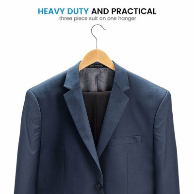 Combo CHỤC móc gỗ treo quần áo có thanh ngang màu vàng nhạt