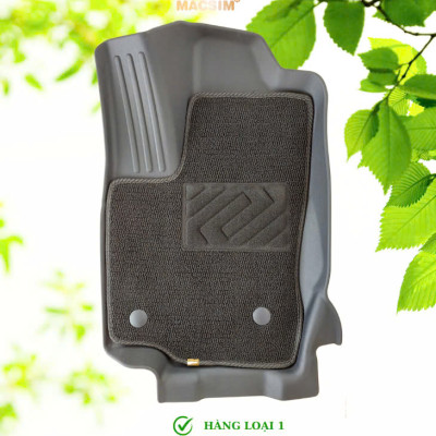 Thảm lót sàn ô tô 2 lớp cao cấp dành cho xe Toyota Prado 2025+ (sd3) nhãn hiệu Macsim chất liệu TPE màu đen