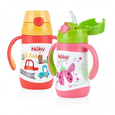 Bình uống nước ống hút bằng inox giữ nhiệt Nuby 280ml