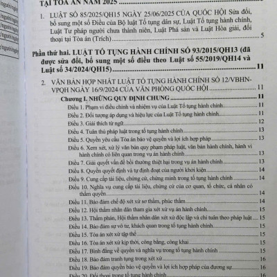 Sách Luật Tố Tụng Hành Chính năm 2015 sđ, bs năm 2025 và Các Văn Bản Hướng Dẫn Thi Hành (V2595D)