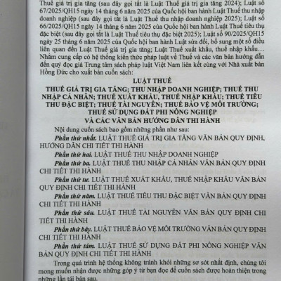 Sách Luật Thuế - Thuế Giá Trị Gia Tăng, Thu Nhập Doanh Nghiệp, Thuế Thu Nhập Cá Nhân (V2619T)