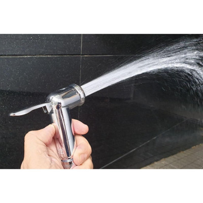 Tay xịt vệ sinh tăng áp cao, chất liệu nhựa ABS mạ Chrome Eurolife EL-H-X12 (Trắng bạc)