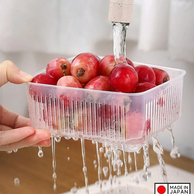 Bộ 03 hộp thực phẩm có giá lót Nakaya 1100ml hàng nội địa Nhật Bản K.230#