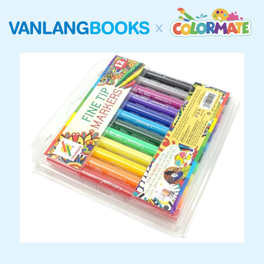 Sách Bí Quyết Vẽ Bút Chì + Bộ 12 Bút Lông Fine Tip Marker - Vanlangbooks x Colormate