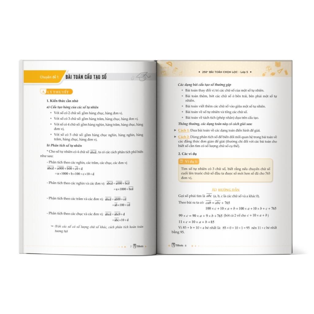 Sách - 250 Bài Toán Chọn Lọc - Lớp 5 - MCBooks