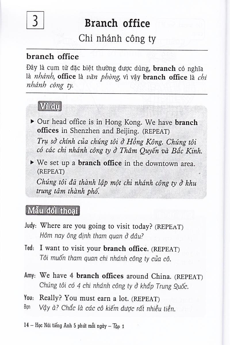 Học Nói Tiếng Anh 5 Phút Mỗi Ngày - Tập 1 (Kèm CD)