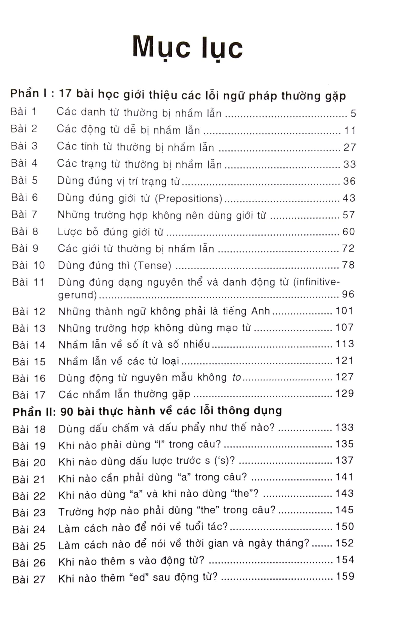Các Lỗi Thường Gặp Trong Tiếng Anh - Common Mistakes In English