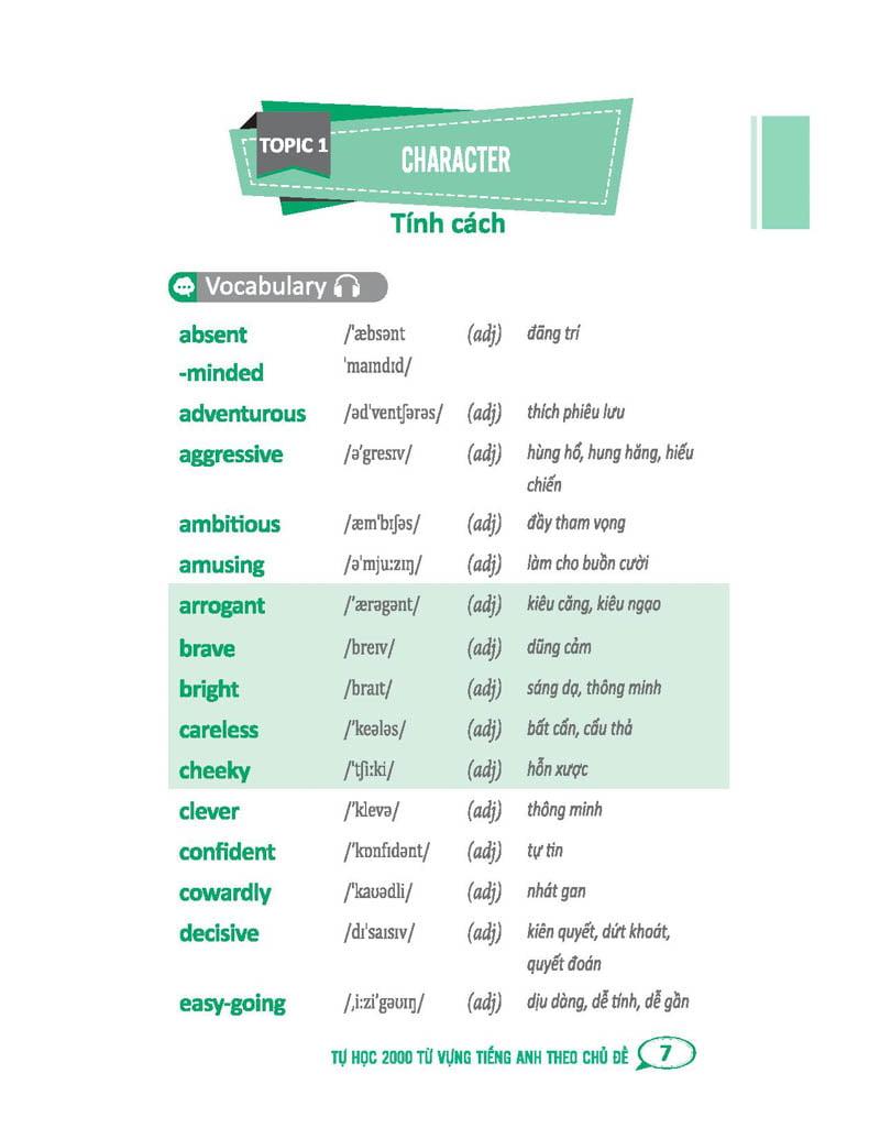 Tự Học 2000 Từ Vựng Tiếng Anh Theo Chủ Đề (Tái Bản)