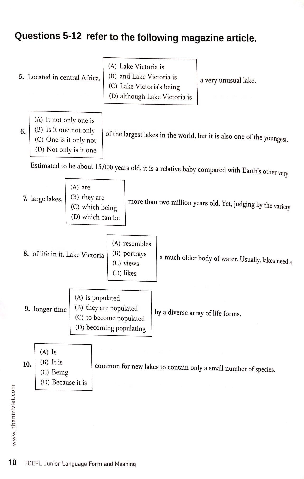 TOEFL Junior Listening Language Form And Meaning (Không CD)
