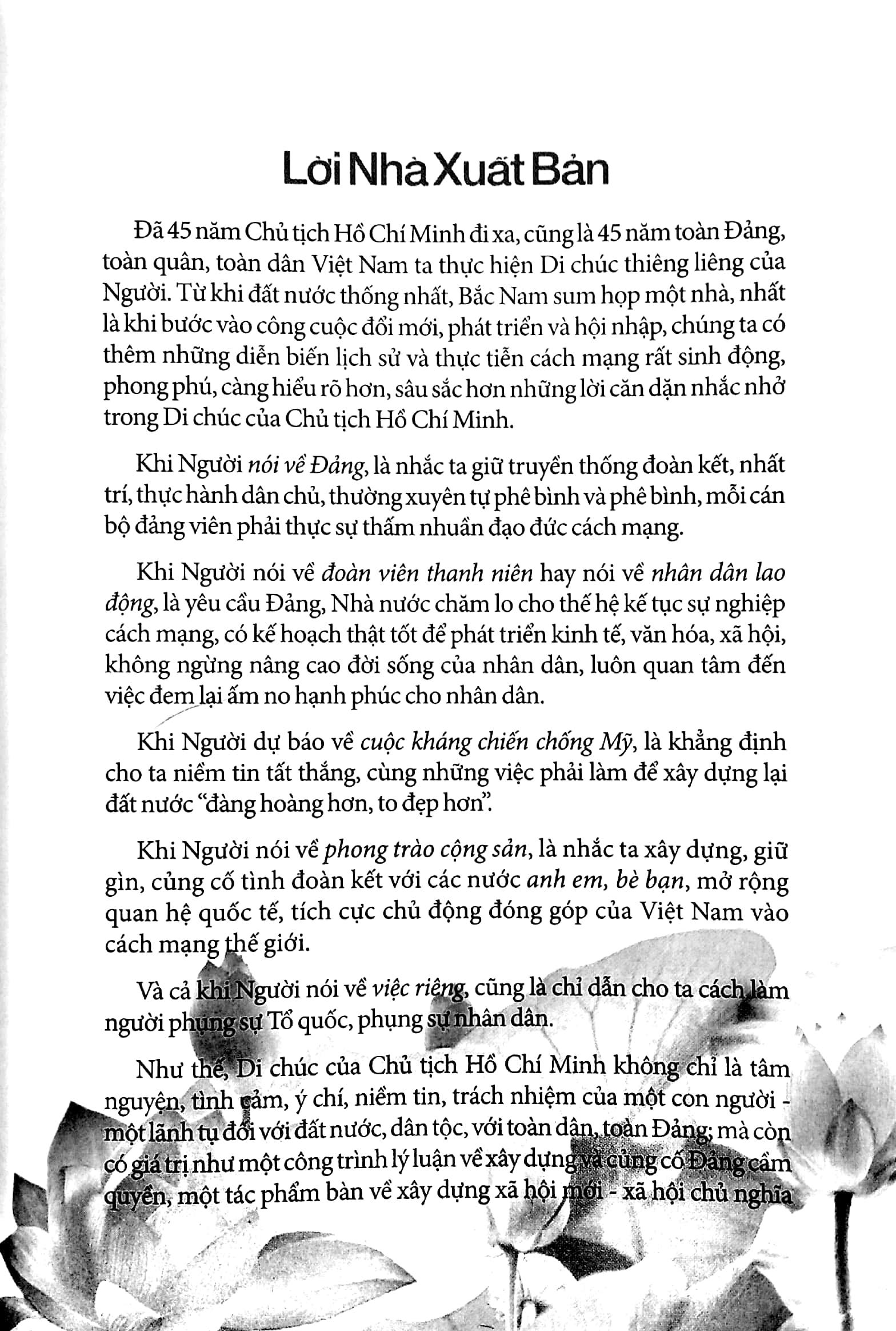Di Chúc Của Chủ Tịch Hồ Chí Minh