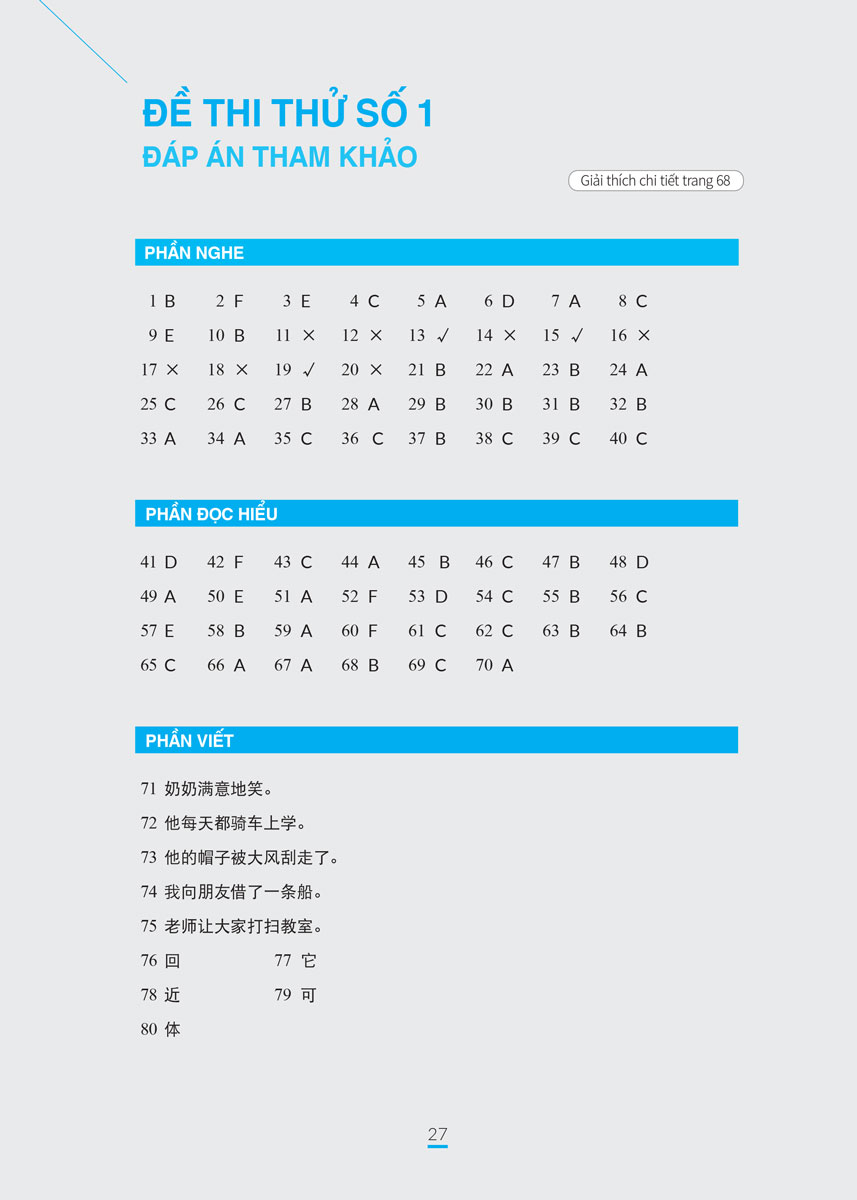 Chinh Phục Đề Thi HSK 3 (Kèm Giải Thích Ngữ Pháp Chi Tiết) _MEGA