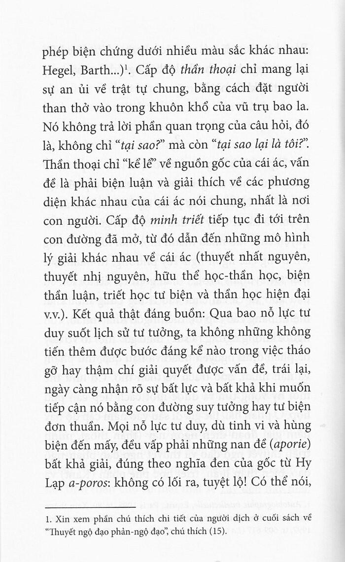 Cái Ác - Một Thách Thức Đối Với Tiết Học Và Thần Học