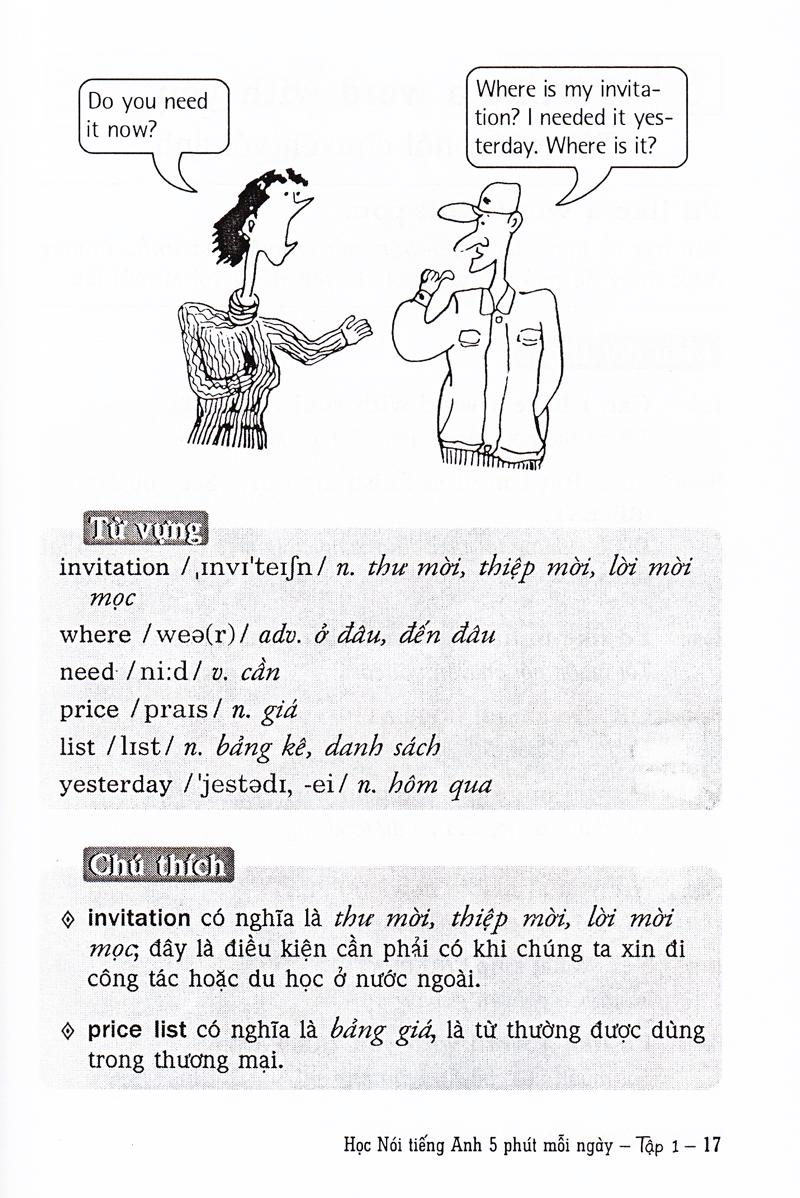 Học Nói Tiếng Anh 5 Phút Mỗi Ngày - Tập 1 (Kèm CD)