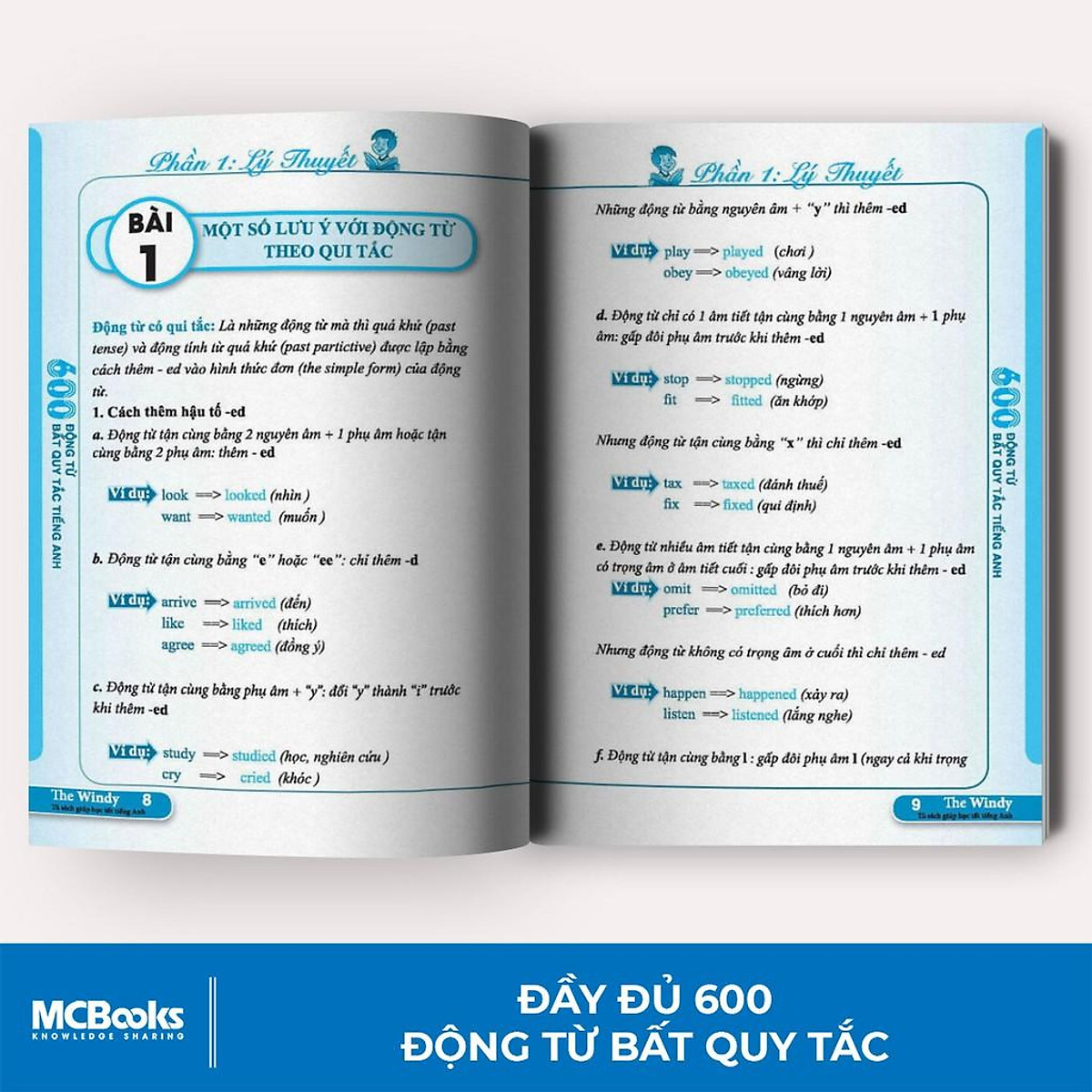 600 Động Từ Bất Quy Tắc Trong Tiếng Anh Cho Người Học Ngữ Pháp Căn Bản (Học Cùng App Mcbooks) - MinhAnBooks