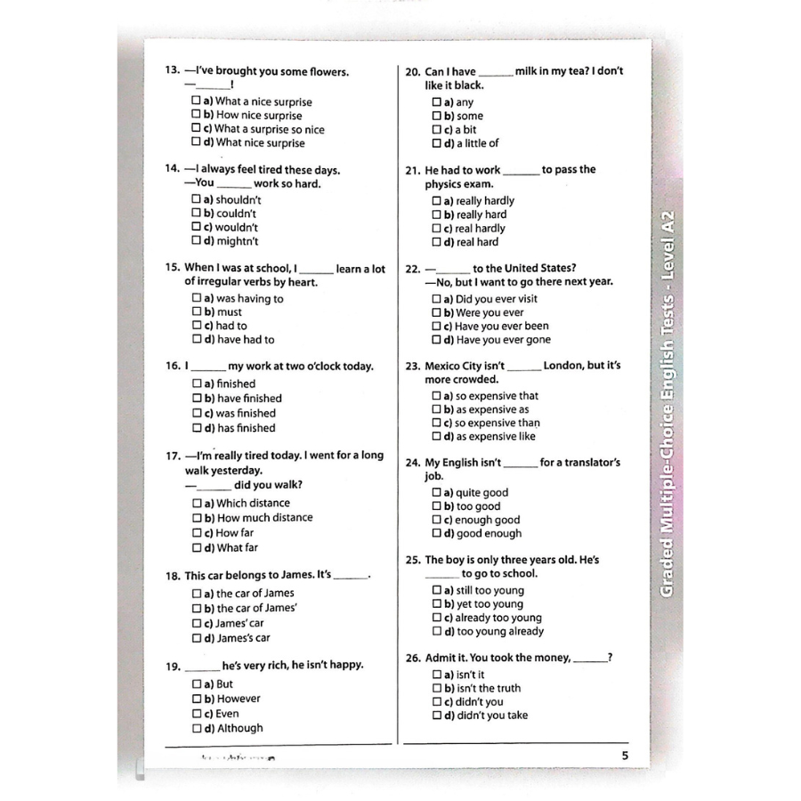 Graded Multiple - Choice English Test Level A2 (Không CD)