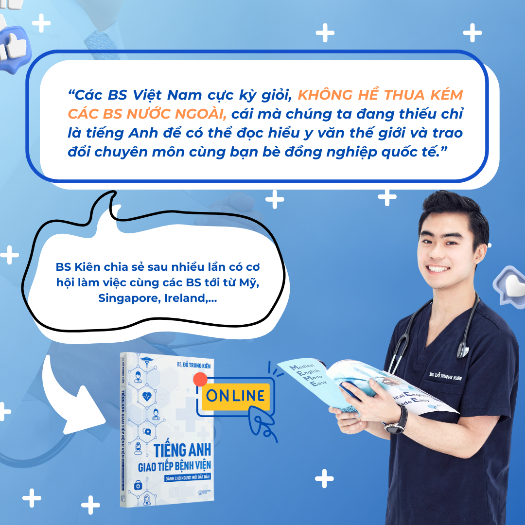 Sách Tiếng Anh Giao Tiếp Bệnh Viện dành cho người mới bắt đầu - Tác giả BS. Đỗ Trung Kiên (Phiên bản mới nhất 2024)