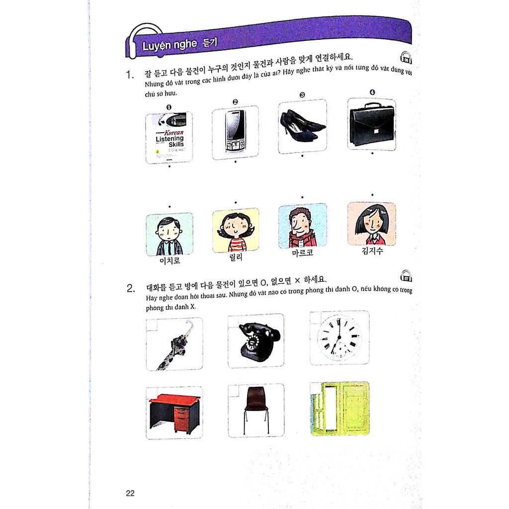 Sách Luyện Kỹ Năng Nghe Tiếng Hàn (dành cho người mới bắt đầu) + CD - Bản Quyền