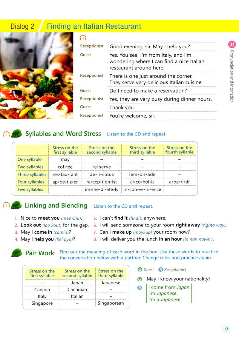 English For Tourism And Restaurants - Book 1 (Kèm file MP3)