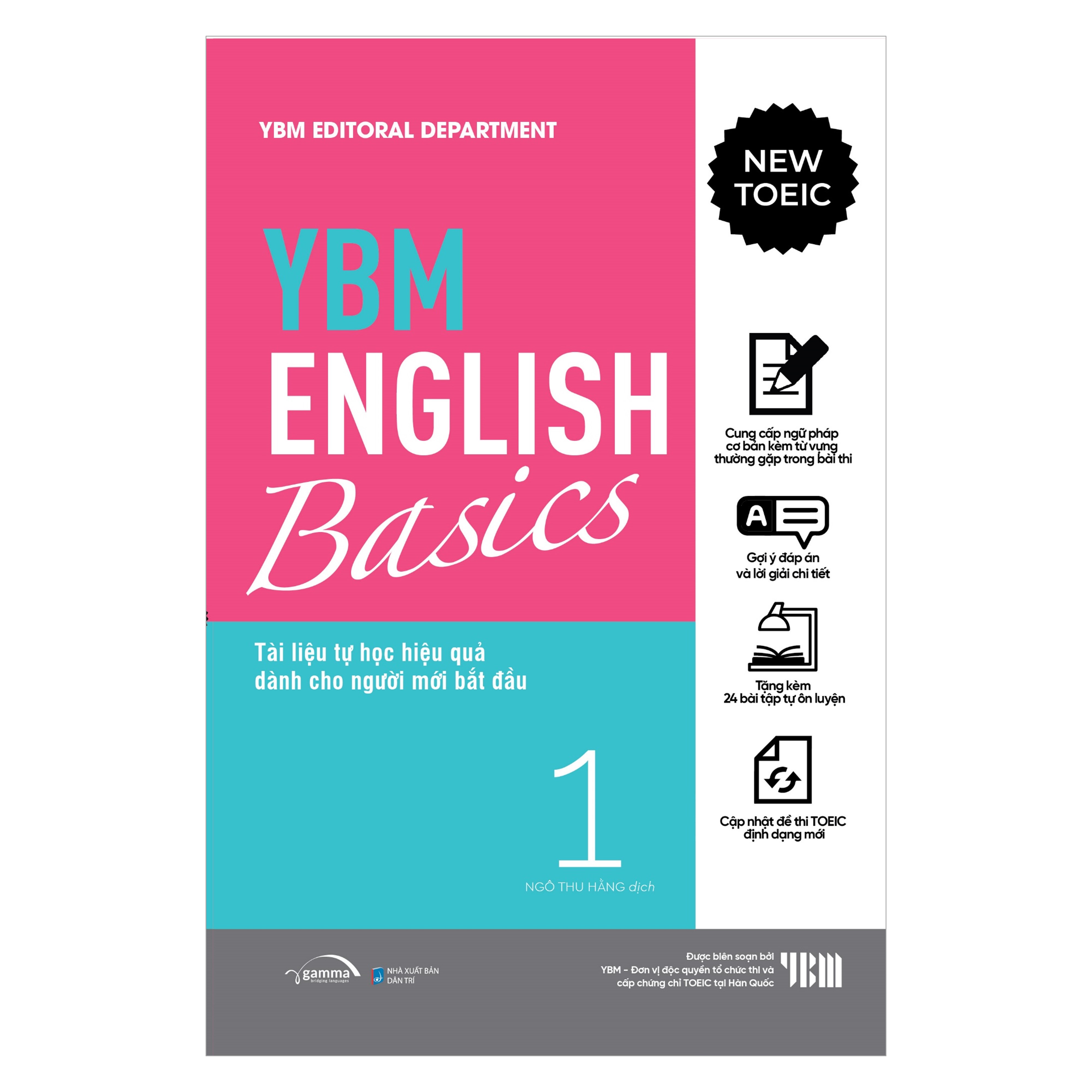 Sách - YBM English Basic 1 + 2: Tài Liệu Tự Học TOEIC Hiệ Quả Dành Cho Người Mới Bắt Đầu (Bộ 2 Tập)