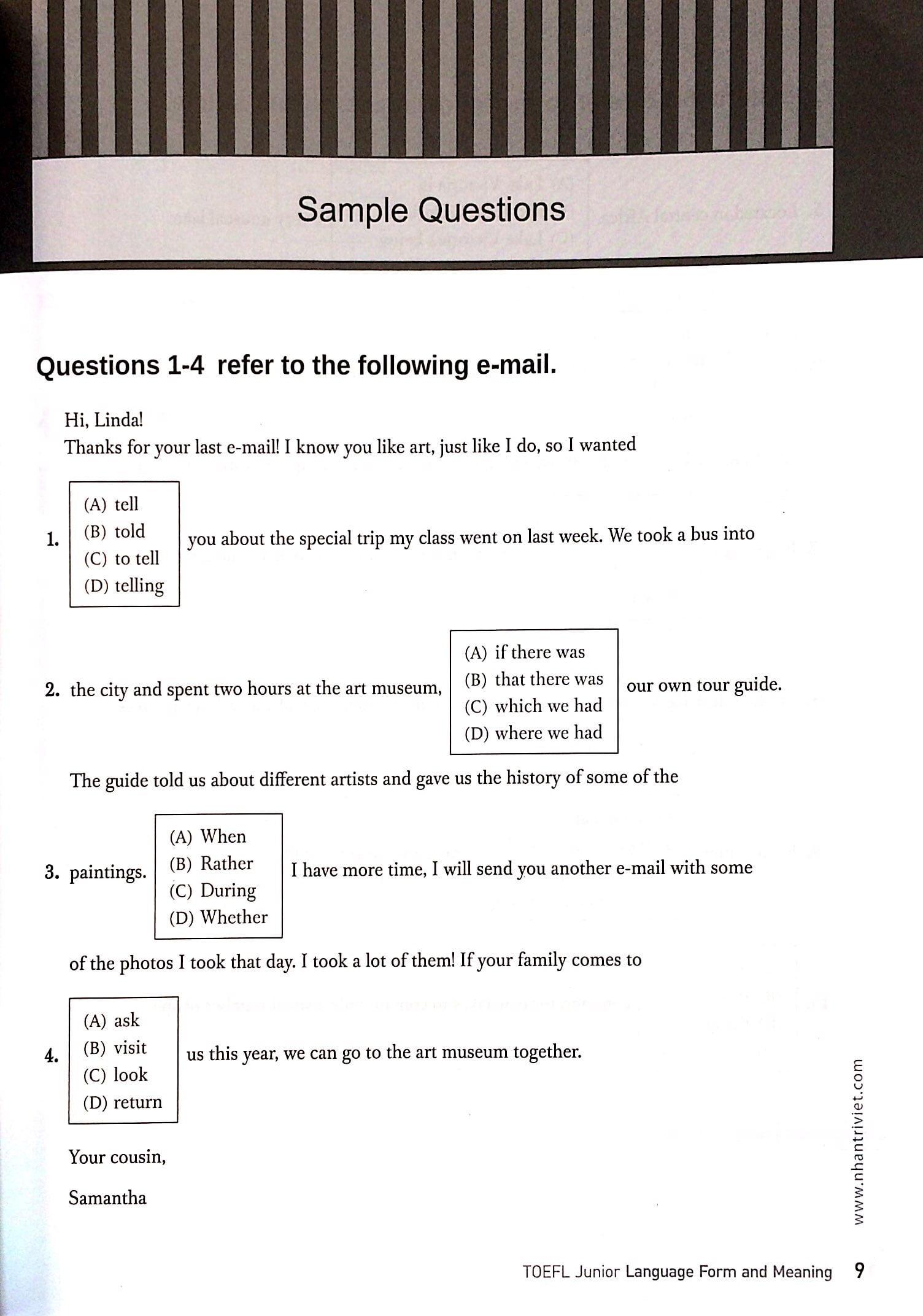 TOEFL Junior Listening Language Form And Meaning (Không CD)
