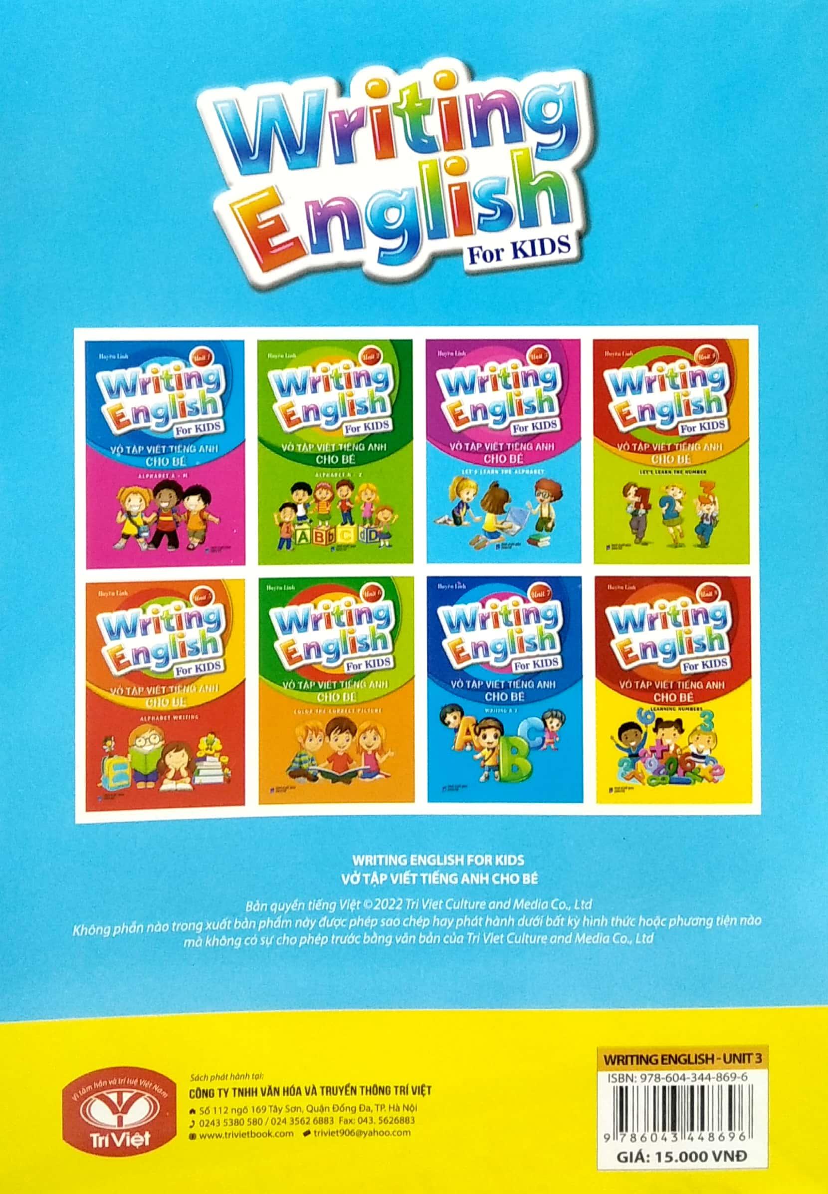 Vở Tập Viết Tiếng Anh Cho Bé - Tập 3